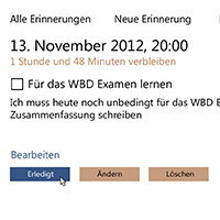 Open task in the detail view