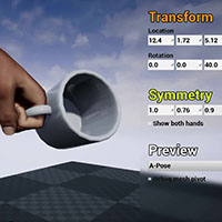 In-game hand grip editor