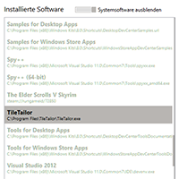 The tile creation screen