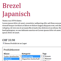 Product editor